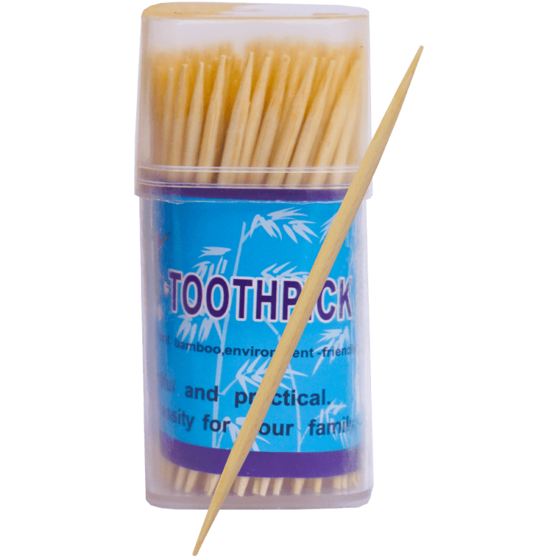Set 200 de scobitori din bambus, in recipient de plastic, 6.2 CM*12 tuburi